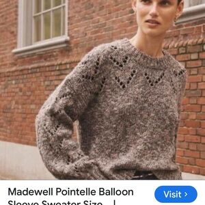 Madewell Charcoal Pointelle Knit Sweater